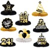 Oh S*it I’m 19 Happy 19th Birthday Honeycomb Centerpieces Balloons Confetti Theme Table Toppers Hello 19 Table Decorations Funny Birthday Decor for Women Men 19th Birthday Supplies Black and Gold