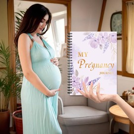 Aswalling My Pregnancy Journey Book with Cartoon Stickers Hardcover Pregnancy Journal Book Pregnancy Planner Baby Memory Notebook