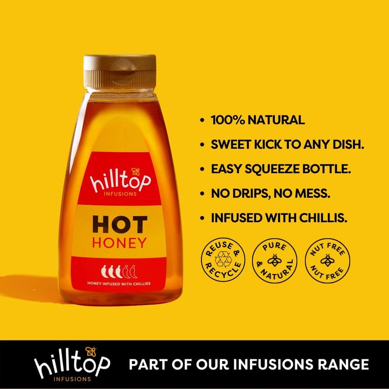 Hilltop Honey - Hot Honey -Squeezy Bottle - 340g