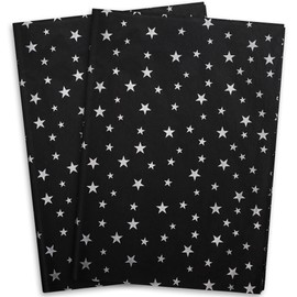 MR FIVE Black Silver Star Tissue Paper Bulk,20" x 28",Black Silver Star Tissue Paper for Gift Bags,Black Silver Star Tissue Paper for Birthday,Holiday,Weddings,30 Sheets (Black with Silver Star)