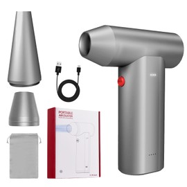 Carforu Compressed Air Duster, 3-Gear Adjustable 160000 RPM Electric Air Duster, Rechargeable Cordless Air Blower for Keyboard, Outdoors, Car, Home (Silver Grey)