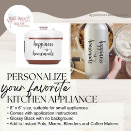 Instant Pot Decal Stickers Happiness is Homemade Kitchen Appliance Decor Glossy Black