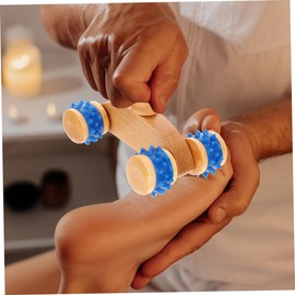FOMIYES Wooden Massage Roller Leg Muscle Massager 4pcs Set Handheld Massage Tool for Yoga Back Leg Muscle Relaxer Portable