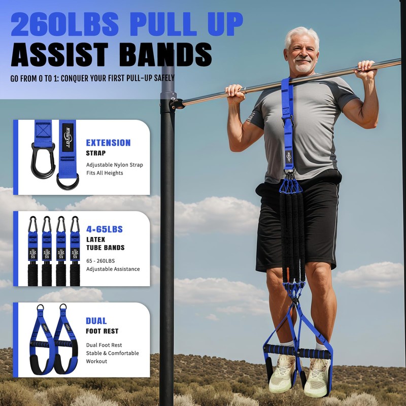 Pull Up Bands, Heavy Duty Resistance Bands with Handle, Workout