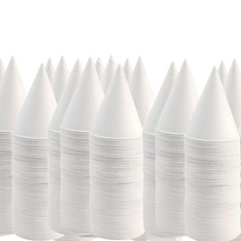Quality Chemical White Paper Cone Cups, Snow Cone Cups, (5,000 Count) - 25 Packs of 200 Paper Cone Cups - 4.5 Oz - (White)