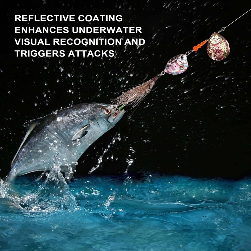 Spinner Baits - Spinnerbait Fishing Lures Long-Distance Casting Sinking,Hook Sequins