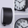 Lafocuse Analogue Alarm Clock, No Ticking, Metal Black 3D Numbers,
