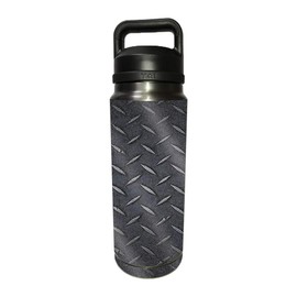 MightySkins Glossy Glitter Skin Compatible with YETI Rambler 26 OZ Bottle - Black Diamond Plate | Protective, Durable High-Gloss Glitter Finish | Easy to Apply and Change Styles | Made in The USA