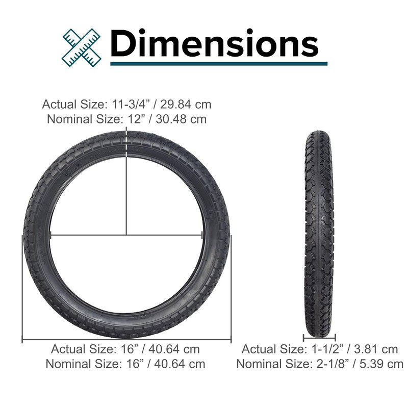 AlveyTech 16x2.125" Pneumatic Tire - For the Razor iMod, EcoSmart