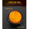 Partsam 8Pcs 2.5 inch Red/Amber 12LED Flow Feature Round Side