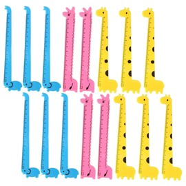 DOITOOL 30Pcs Giraffe Plastic Rulers for Cute Animal Design Lightweight and Portable for School Supplies Writing and Drawing Ruler with Centimeters for Students Random Color