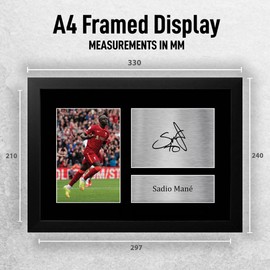 HWC Trading FR A4 Sadio Mane Liverpool Gifts Printed Signed Autograph Picture for Football Fans and Supporters - A4 Framed