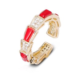 Hofar Snake Ring for Women, Cubic Zirconia Opening Adjustable Animal Band Ring, Fashion Rhinestones Jewelry Gifts for Teen Girls Friend Family Lover, Adjustable, Non-Precious Metal, No Gemstone