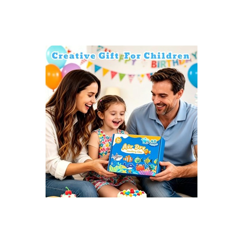 Air Dry Clay Set, 48 Colours Modelling Clay Air Drying
