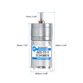 MECCANIXITY Micro Gear Box Motor Speed Reduction Geared Motor DC 24V 280RPM JGA25-370 for Electronic Lock DIY RC