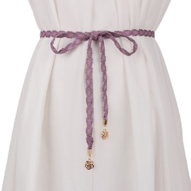 CHENGZI Waist Rope Waistband Decorated Skirt Belt Shirt Accessories Thin Waist Chain Fashion Women's Woven Tassel Knot (B-PP)