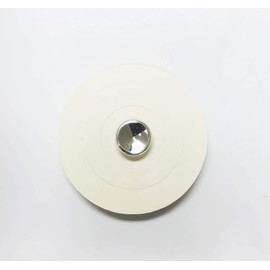 PF WATERWORKS PF0463 4" Universal Kitchen Sink Rubber Garbage Disposal Stopper, White with Chrome Lift Cap-Fit All Design
