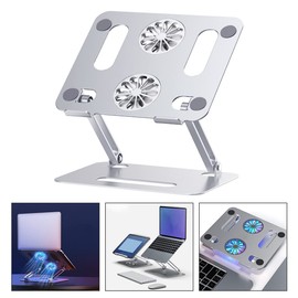 OSALADI Laptop Cooling Pad Dual Fans Adjustable Height Design Lightweight Ergonomic Laptop Stand for Tablets