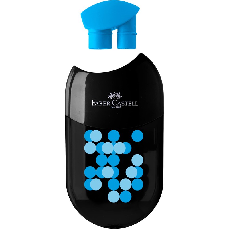 FABER-CASTELL 183535 Double Sharpener Two Tone with Eraser, 1 Piece,