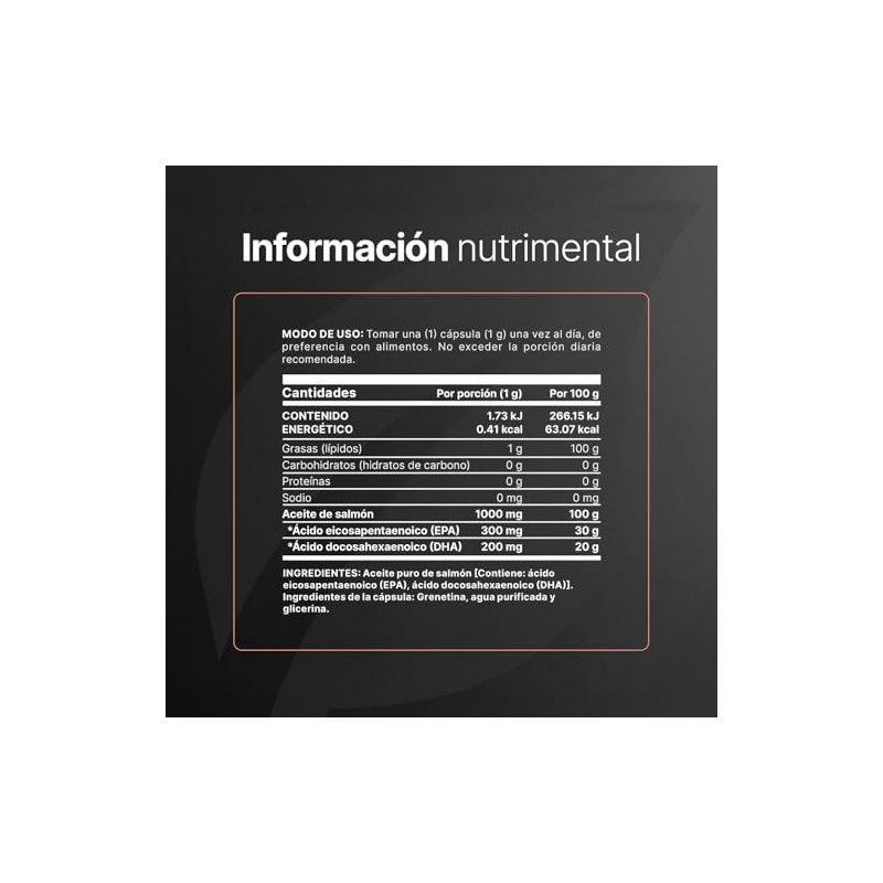 Life Omega Aceite Puro Salmón 100 Cápsulas 1000 Por Porción