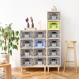 AYKASA Collapsible Storage Bin Container Basket Tote, Folding Basket Crate Container : Storage, Kitchen, Houseware Utility Basket Tote Crate Mini-Box (White)