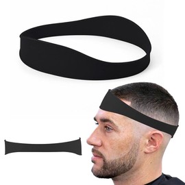 Plantilla de corte de cuello, guía de corte de pelo curvada de silicona suave para cortes de pelo en casa (negro)