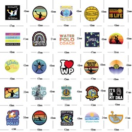 Water Polo Stickers 122 pcs Work Decals Aesthetic Waterproof Vinyl Pack Stickers for Water Bottle Laptop Kids Adults Teens Girls Phone Skateboard DIY Decorative Supplies Activities Party