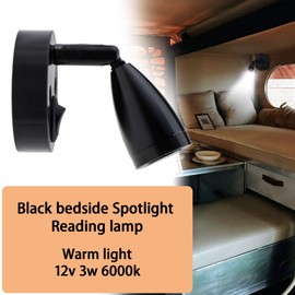 12V 3W LED Interior Spotlight Reading Light Adjustable Switch Warm Light with Screw Fit for Motorhome Caravan Van Boat