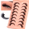 zanlufly Mink Lashes Cat Eye Fluffy False Lashes Fox Eye