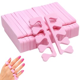 50 Toe Separators for Nail Varnish, Soft Sponge Toe Dividers for Pedicure, Nail Art Toe Isolator, Pink Toe Separators for Home and Salon Use