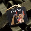 Yes Sir 面白いハイエナ 敬礼 ベルクロ ワッペン 刺繍 ワッペン サバゲー ミリタリー