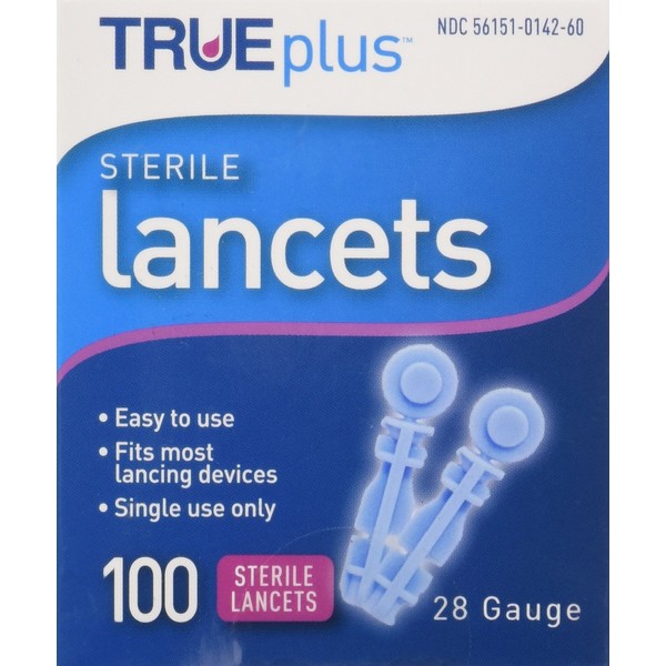 Trueplus Sterile Lancets, 28 Gauge, 100 Count