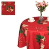 WedDecor Christmas Table Cloth Round Polyester Tablecloth with Bow Ribbon