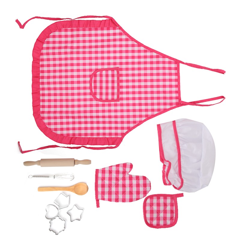 DIY Kid Cooking Baking Set Kitchen Role Play Apron Children