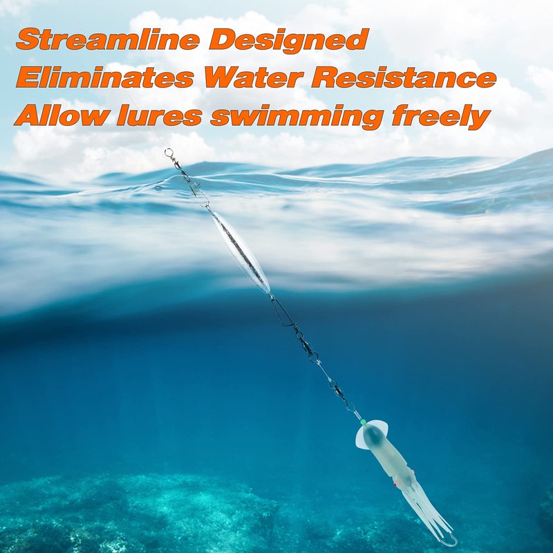 Dr.Fish 5 Pack Trolling Sinker Fishing Sinker Torpedo Lead Double