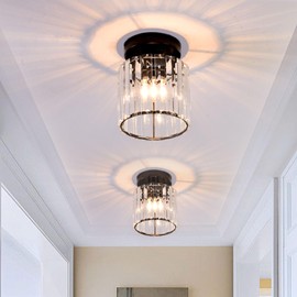 TISLYCO Set of 2 Crystal Chandelier Mini Crystal Ceiling Light Fixtures, Modern Flush Mount Ceiling Light for Dining Room, Hallway, Living Room