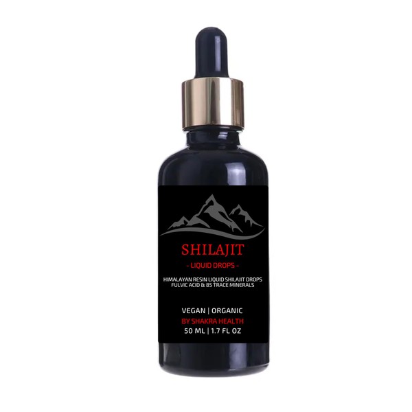 Himalayan Shilajit Liquid Drops 50ml Potent & Pure with Dropper. Organic, Vegan Fulvic Acid & Natural Trace Mineral Complex for Stamina & Chronic Fatigue