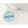 2 x 10cm Wide Chicago Vinyl Stickers - Illinois America