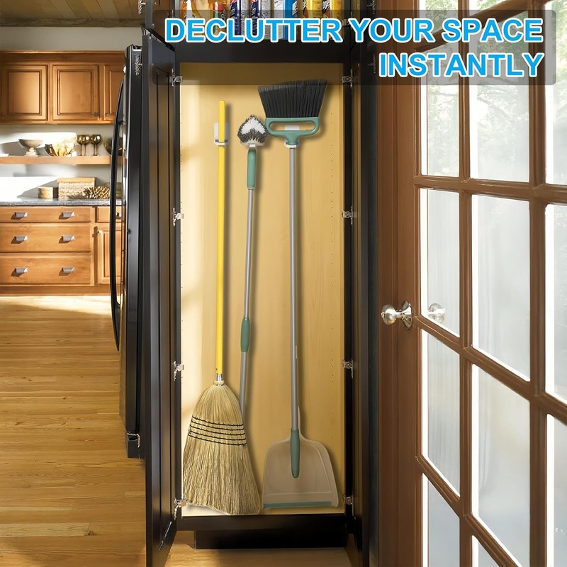 3pack Mop and Broom Holder Wall Mount Self Adhesive -
