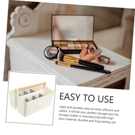 jojofuny Desktop Organizer Storage Basket Stylish Home Makeup Brush Holder with Handle for Cosmetics Sundries Space Saving Multi Use Container for Bathroom Desk