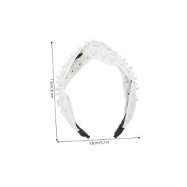 FRCOLOR 2pcs Elegant Pearl Knotted Headbands for Women Wide Comfortable Hairbands with Faux Pearl Detailing Stable Lightweight Hair Accessories for Bridal Prom Everyday Wear