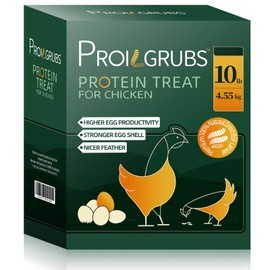 PROILGRUBS 10 LBS - Non-GMO-Dried Worms for Chickens All Natural Dried Black Soldier Fly Larvae Treats, High Protein Worms for Chickens, Hens, Birds...