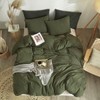 Lanqinglv Duvet Cover Set Double Bed Olive Green Bedding Set