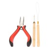 Hair Extension Tool Kit with Silicone Rings Crochet Pulling Hook