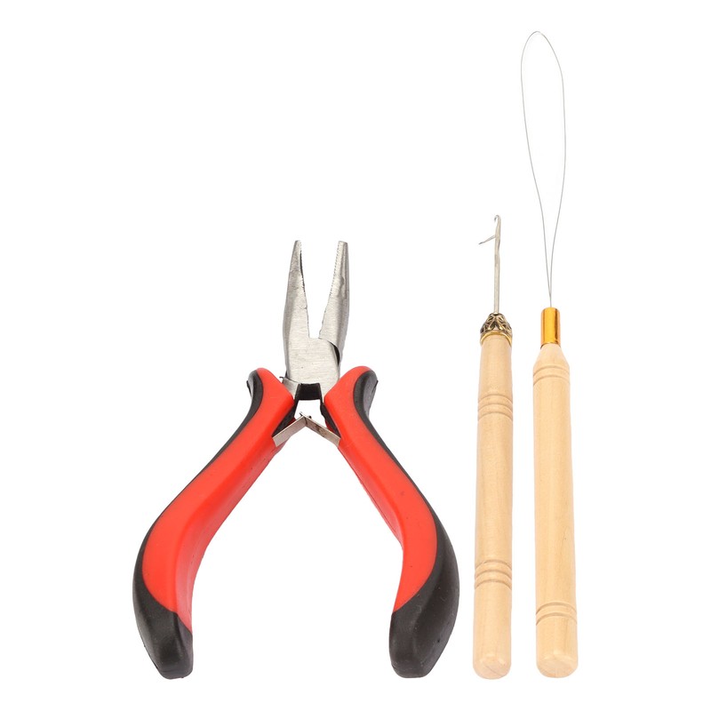 Hair Extension Tool Kit with Silicone Rings Crochet Pulling Hook