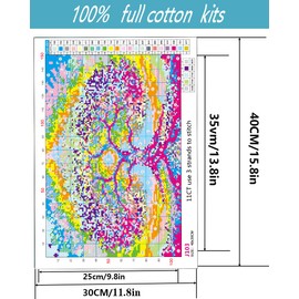 Tree of Life Stamped Cross Stitch Kits for Adults Beginners, Colorful DIY Counted Cross Stitch Kit Printed Patterns Dimensions Needlepoint Art Crafts Embroidery Kits for Home Wall Decor