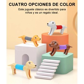 MNNHQ 4 Pcs Tubes Cambio de Forma de Perros, Tubes Spring Dog Fidget Juguetes para Niños, Perros de Juguete Tubos de Estallar para Alivio del Estrés, Dog Pop Tubes, Perros Robot, para Fiesta, Regalos