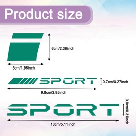 HEVLE 14PCS Car Decal Stickers, Wheel Rim Decal Sticker, Car Decals Reflective Car Stickers, Sport Logo Reflective Stickers Car Exterior Decoration Accessories Universal for All Vehicles (Green)