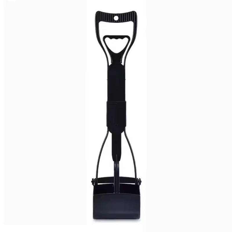 23.6-Inch Folding Dog Pooper Scooper with Long Handle, Spring-Loaded Claw