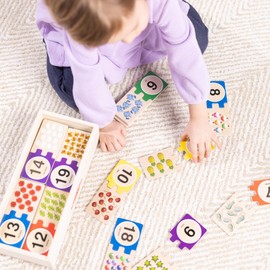 Melissa & Doug Self-Correcting Wooden Number Puzzles with Storage Box (40 pcs)